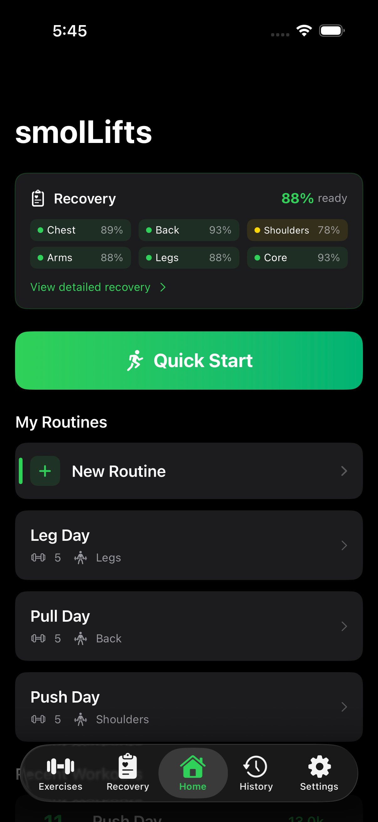 smolLifts app screenshot