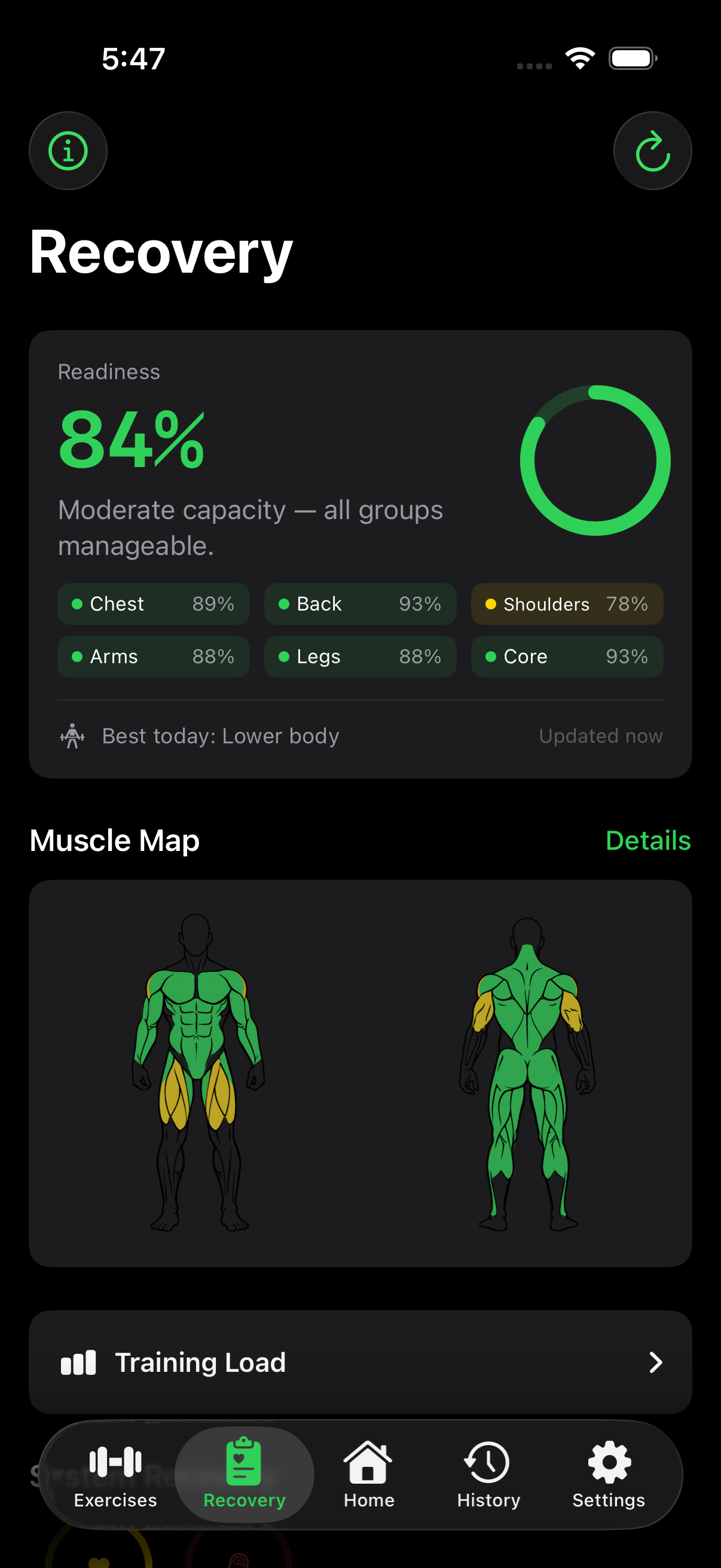 Recovery Analytics screenshot
